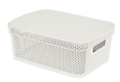 Корзина для хранения Keeplex Ajur с крышкой 11л 38х27х14,3см белое облако